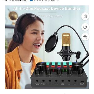 All-In-One Podcast Device Bundle with Gold Microphone
